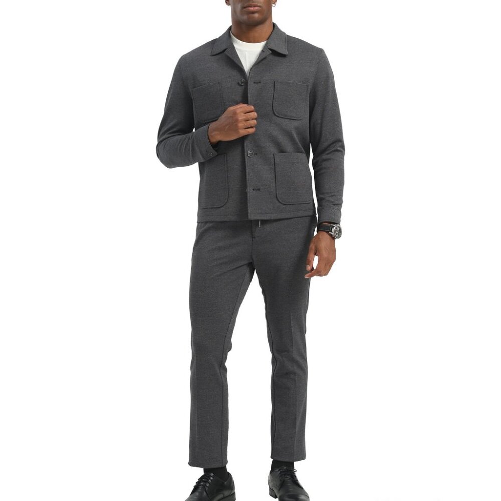 Charcoal 2 Piece Men's Casual Slim Fit Suit